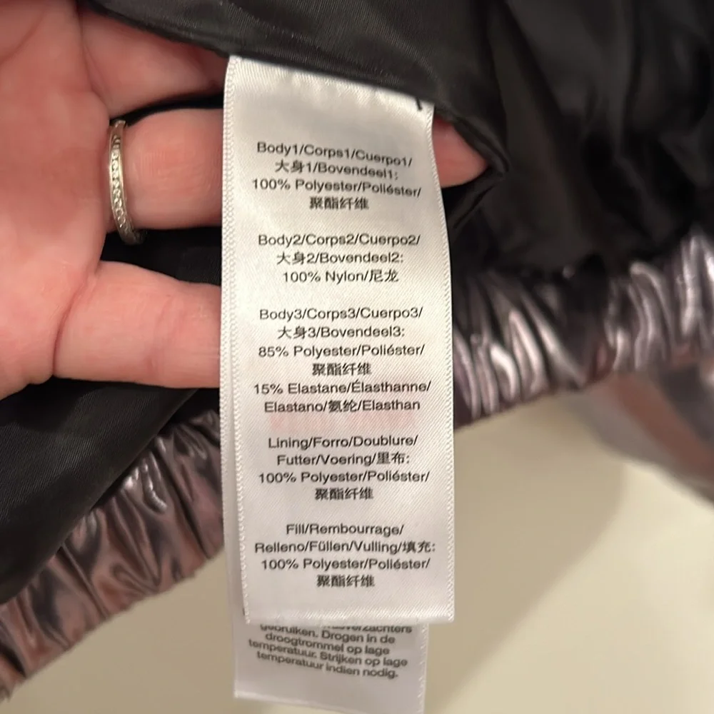 NWT DKNY Sport Down Jacket DP2J8893 Silver Tone Regular Fit, sz L - Picture 9 of 12